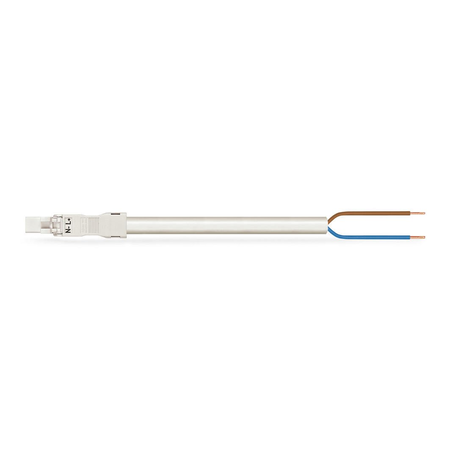pre-assembled connecting cable; Eca; Plug/open-ended; 2-pole; Cod. A; 5 m; 1,00 mm²; white
