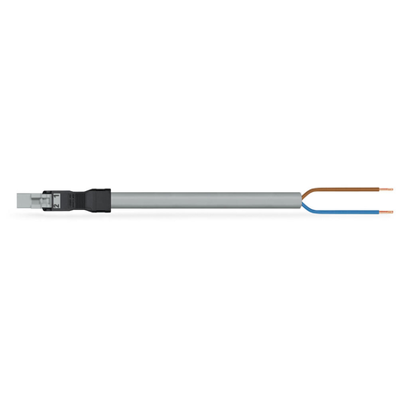 pre-assembled connecting cable; Eca; Plug/open-ended; 2-pole; Cod. B; Control cable 2 x 1.5 mm²; 6 m; 1,50 mm²; gray