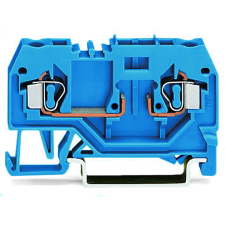 2-conductor carrier terminal block; for DIN-rail 35 x 15 and 35 x 7.5; 4 mm²; CAGE CLAMP®; 4,00 mm²; blue