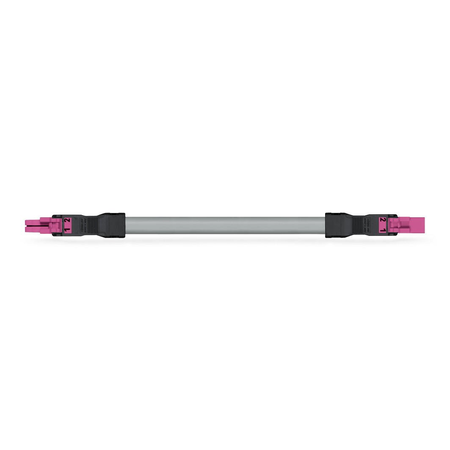 pre-assembled interconnecting cable; Eca; Socket/plug; 2-pole; Cod. B; Control cable 2 x 1.0 mm²; 2 m; 1,00 mm²; pink