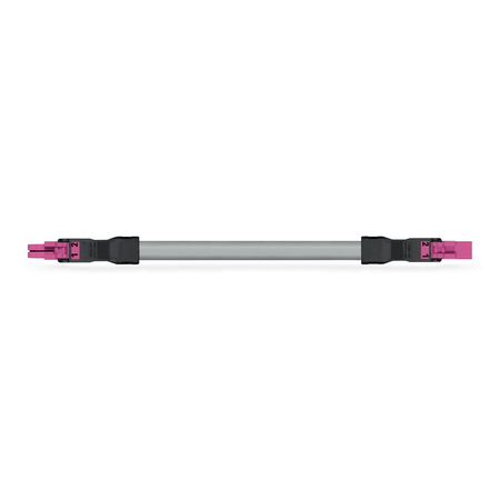 pre-assembled interconnecting cable; Eca; Socket/plug; 2-pole; Cod. B; Control cable 2 x 1.0 mm²; 1 m; 1,00 mm²; pink