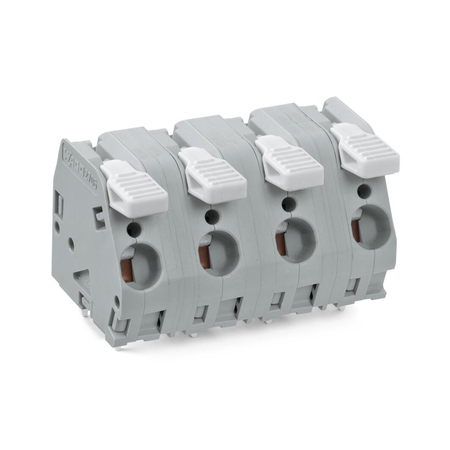 PCB terminal block; lever; 6 mm²; Pin spacing 12.5 mm; 12-pole; CAGE CLAMP®; 6,00 mm²; gray