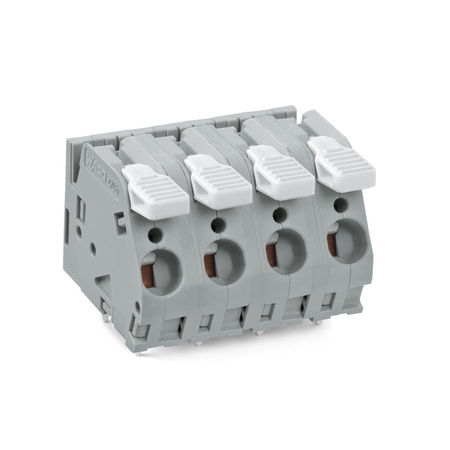 PCB terminal block; lever; 6 mm²; Pin spacing 10 mm; 12-pole; CAGE CLAMP®; commoning option; 6,00 mm²; gray