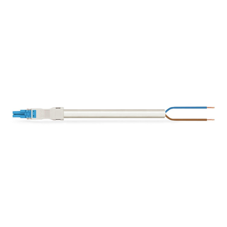 pre-assembled connecting cable; Eca; Socket/open-ended; 2-pole; Cod. I; H05Z1Z1-F 2 x 1,50 mm²; 6 m; 1,50 mm²; blue