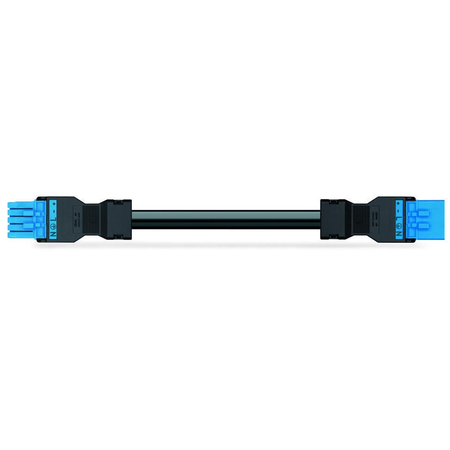 pre-assembled interconnecting cable; Cca; Socket/plug; 5-pole; Cod. I; H05Z1Z1-F 5G 1.5 mm²; 5 m; 1,50 mm²; blue