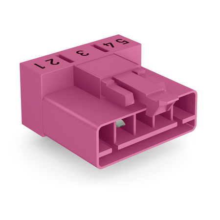 Plug for PCBs; angled; 5-pole; Cod. B; pink