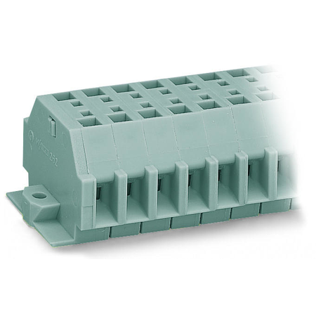 2-conductor terminal strip; 7-pole; without push-buttons; with fixing flanges; for screw or similar mounting types; Fixing hole 3.2 mm Ø; 4 mm²; CAGE CLAMP®; 4,00 mm²; gray