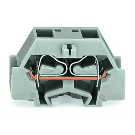 Space-saving, 4-conductor end terminal block; without push-buttons; without protruding snap-in mounting foot; for terminal strips with snap-in mounting feet; 2.5 mm²; CAGE CLAMP®; 2,50 mm²; orange