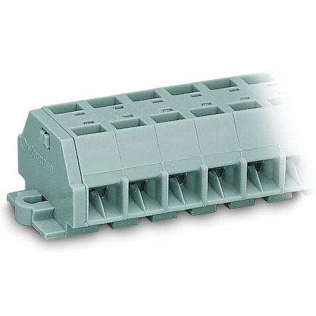 4-conductor terminal strip; 8-pole; without push-buttons; with snap-in mounting feet; for plate thickness 0.6 - 1.2 mm; Fixing hole 3.5 mm Ø; 1.5 mm²; CAGE CLAMP®; 1,50 mm²; gray