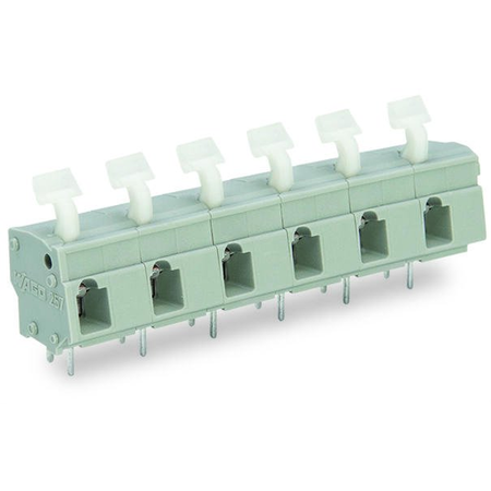 PCB terminal block; push-button; 2.5 mm²; Pin spacing 10/10.16 mm; 8-pole; suitable for Ex-e applications; CAGE CLAMP®; commoning option; 2,50 mm²; light gray