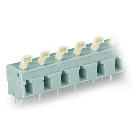 PCB terminal block; push-button; 2.5 mm²; Pin spacing 10/10.16 mm; 7-pole; CAGE CLAMP®; commoning option; 2,50 mm²; gray