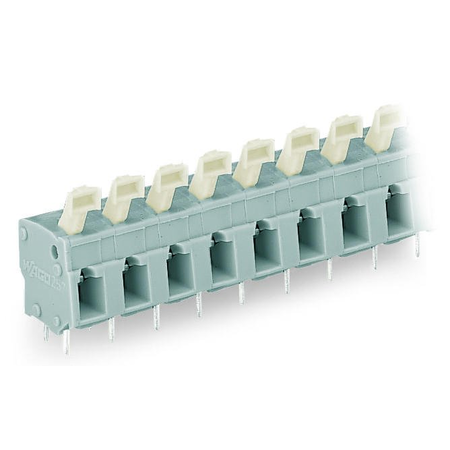 PCB terminal block; push-button; 2.5 mm²; Pin spacing 7.5/7.62 mm; 9-pole; suitable for Ex-e applications; CAGE CLAMP®; commoning option; 2,50 mm²; light gray