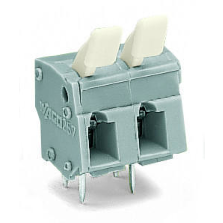 PCB terminal block; finger-operated levers; 2.5 mm²; Pin spacing 7.5/7.62 mm; 6-pole; CAGE CLAMP®; commoning option; 2,50 mm²; gray