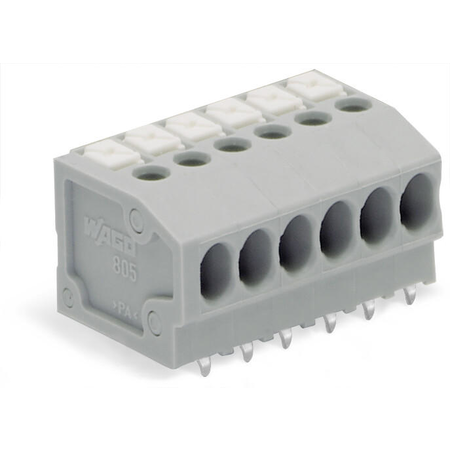 PCB terminal block; push-button; 1.5 mm²; Pin spacing 3.5 mm; 21-pole; Push-in CAGE CLAMP®; 1,50 mm²; gray