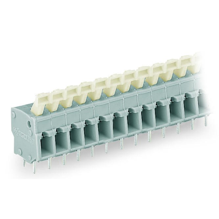 PCB terminal block; push-button; 2.5 mm²; Pin spacing 5/5.08 mm; 8-pole; suitable for Ex-e applications; CAGE CLAMP®; commoning option; 2,50 mm²; light gray