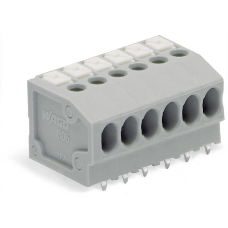 PCB terminal block; push-button; 1.5 mm²; Pin spacing 3.5 mm; 11-pole; Push-in CAGE CLAMP®; 1,50 mm²; gray