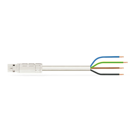 pre-assembled connecting cable; Eca; Plug/open-ended; 4-pole; Cod. A; H05VV-F 4G 1.5 mm²; 5 m; 1,50 mm²; white