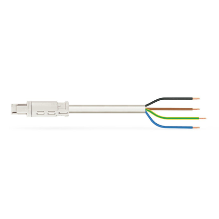 pre-assembled connecting cable; Eca; Socket/open-ended; 4-pole; Cod. A; H05VV-F 4G 1.5 mm²; 1 m; 1,50 mm²; white