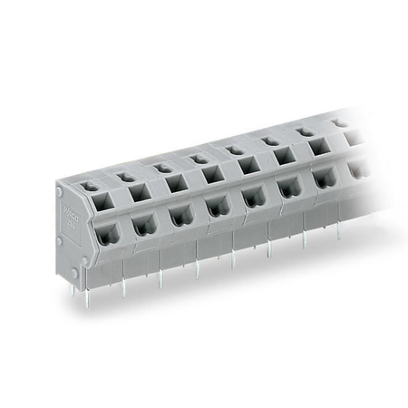 2-conductor PCB terminal block; 0.75 mm²; Pin spacing 7.5/7.62 mm; 4-pole; PUSH WIRE®; 0,75 mm²; gray