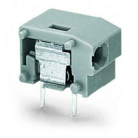 Stackable 2-conductor PCB terminal block; 0.75 mm²; Pin spacing 10/10.16 mm; 1-pole; PUSH WIRE®; 0,75 mm²; gray