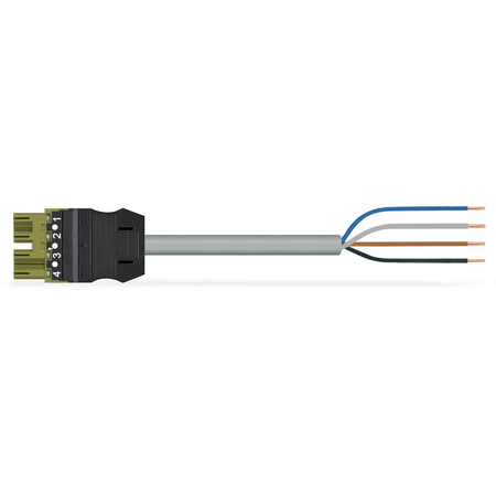 pre-assembled connecting cable; Eca; Plug/open-ended; 4-pole; Cod. B; Control cable 4 x 1.0 mm²; 2 m; 1,00 mm²; light green