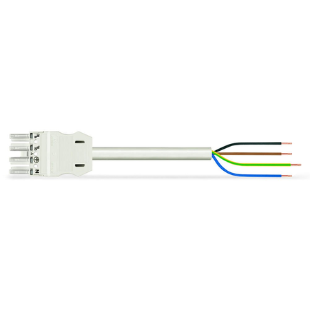 pre-assembled connecting cable; Eca; Socket/open-ended; 4-pole; Cod. A; H05VV-F 4G 1.5 mm²; 8 m; 1,50 mm²; white