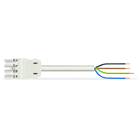 pre-assembled connecting cable; Eca; Socket/open-ended; 4-pole; Cod. A; H05VV-F 4G 1.5 mm²; 2 m; 1,50 mm²; white