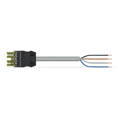 pre-assembled connecting cable; Eca; Socket/open-ended; 4-pole; Cod. B; Control cable 4 x 1.0 mm²; 1 m; 1,00 mm²; light green