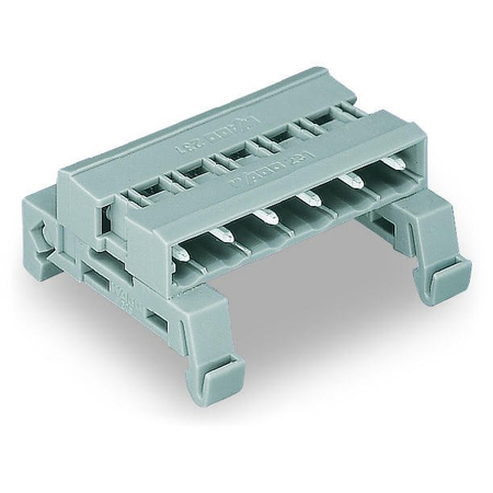 Double pin header; DIN-35 rail mounting; Pin spacing 7.5 mm; 7-pole; gray