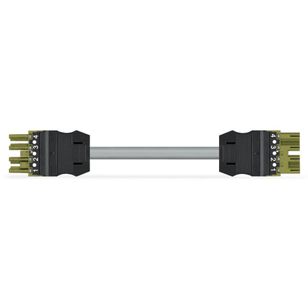 pre-assembled interconnecting cable; Eca; Socket/plug; 4-pole; Cod. B; H05VV-F 4 x 1.0 mm²; 5 m; 1,00 mm²; light green