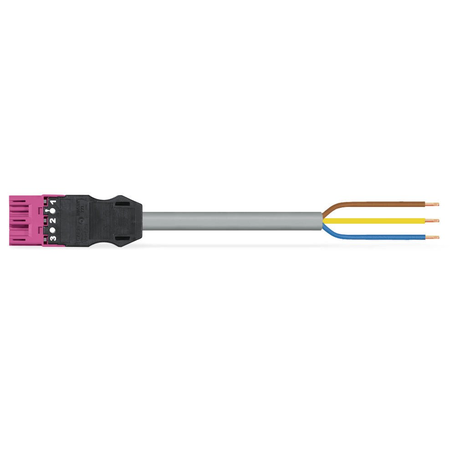 pre-assembled connecting cable; Eca; Plug/open-ended; 3-pole; Cod. B; 3 m; 1,00 mm²; pink