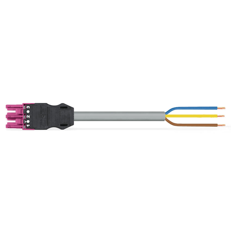 pre-assembled connecting cable; Eca; Socket/open-ended; 3-pole; Cod. B; 8 m; 1,50 mm²; pink