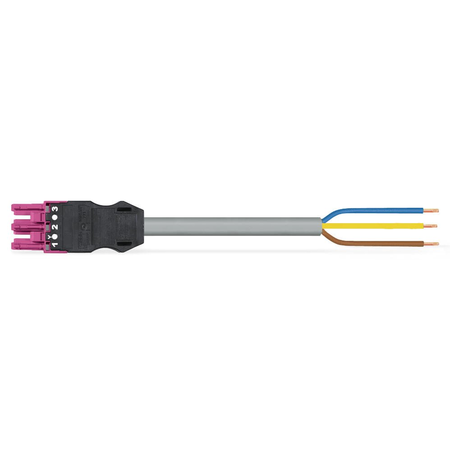 pre-assembled connecting cable; Eca; Socket/open-ended; 3-pole; Cod. B; 4m; 1,50 mm²; pink