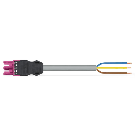 pre-assembled connecting cable; Eca; Socket/open-ended; 3-pole; Cod. B; 8 m; 1,00 mm²; pink