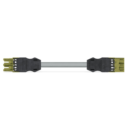 pre-assembled interconnecting cable; Eca; Socket/plug; 3-pole; Cod. B; H05VV-F 3 x 1.0 mm²; 8 m; 1,00 mm²; light green