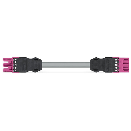 pre-assembled interconnecting cable; Eca; Socket/plug; 3-pole; Cod. B; 3 m; 1,00 mm²; pink