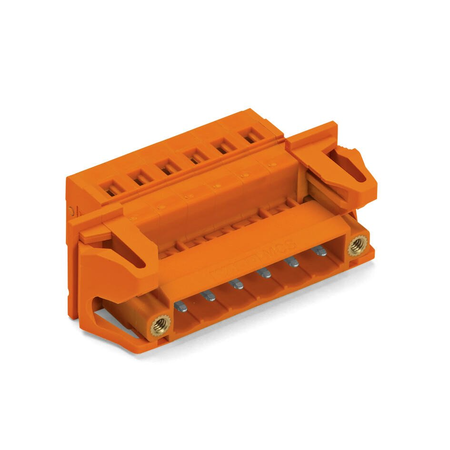 1-conductor male connector; Snap-in flange; 2.5 mm²; Pin spacing 5.08 mm; 8-pole; 2,50 mm²; orange