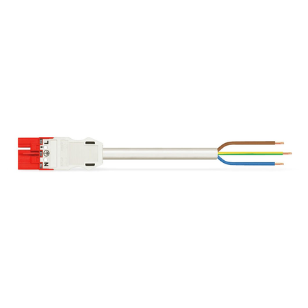 pre-assembled connecting cable; Eca; Plug/open-ended; 3-pole; Cod. P; H05VV-F 3G 2.5 mm²; 3 m; 2,50 mm²; red