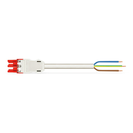 pre-assembled connecting cable; Eca; Socket/open-ended; 3-pole; Cod. P; H05Z1Z1-F 3G 1.5 mm²; 3 m; 1,50 mm²; red