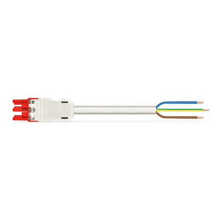 pre-assembled connecting cable; Eca; Socket/open-ended; 3-pole; Cod. P; H05Z1Z1-F 3G 1.5 mm²; 1 m; 1,50 mm²; red
