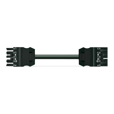 pre-assembled interconnecting cable; Cca; Socket/plug; 5-pole; Cod. A; H05Z1Z1-F 5G 2.5 mm²; 7 m; 2,50 mm²; black