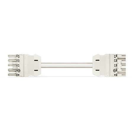pre-assembled interconnecting cable; Cca; Socket/plug; 5-pole; Cod. A; H05Z1Z1-F 5G 2.5 mm²; 6 m; 2,50 mm²; white