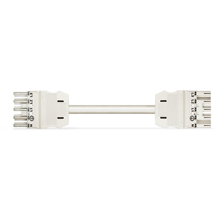 pre-assembled interconnecting cable; Cca; Socket/plug; 5-pole; Cod. A; H05Z1Z1-F 5G 2.5 mm²; 5 m; 2,50 mm²; white