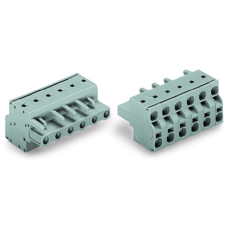 2-conductor female connector; 2.5 mm²; Pin spacing 7.5 mm; 6-pole; 2,50 mm²; gray