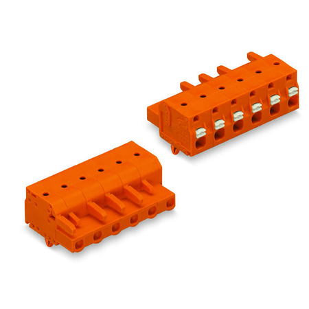 1-conductor female plug; push-button; Snap-in mounting feet; 2.5 mm²; Pin spacing 7.62 mm; 12-pole; 2,50 mm²; orange