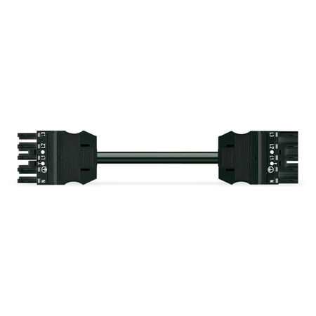 pre-assembled interconnecting cable; B2ca; Socket/plug; 5-pole; Cod. A; H05Z1Z1-F 5G 1.5 mm²; 6 m; 2,50 mm²; black