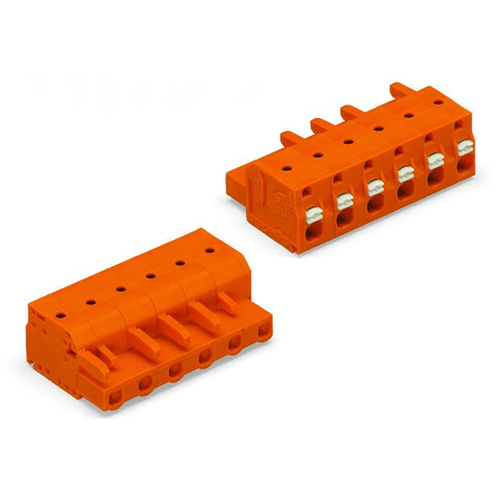 1-conductor female plug; push-button; 2.5 mm²; Pin spacing 7.62 mm; 10-pole; 2,50 mm²; orange