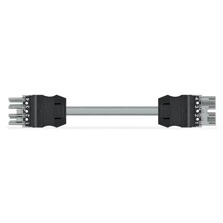 pre-assembled interconnecting cable; B2ca; Socket/plug; 4-pole; Cod. B; H05Z1Z1-F 4 x 1.0 mm²; 8 m; 1,00 mm²; gray