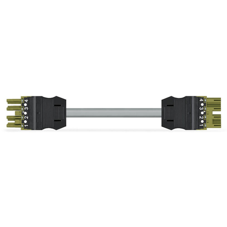 pre-assembled interconnecting cable; B2ca; Socket/plug; 4-pole; Cod. B; 3 m; 1,00 mm²; light green