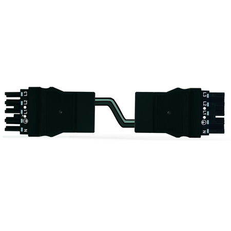 pre-assembled interconnecting cable; Eca; Socket/plug; 5-pole; Cod. A; H05VV-F 5G 4.0 mm²; 7 m; 4,00 mm²; black